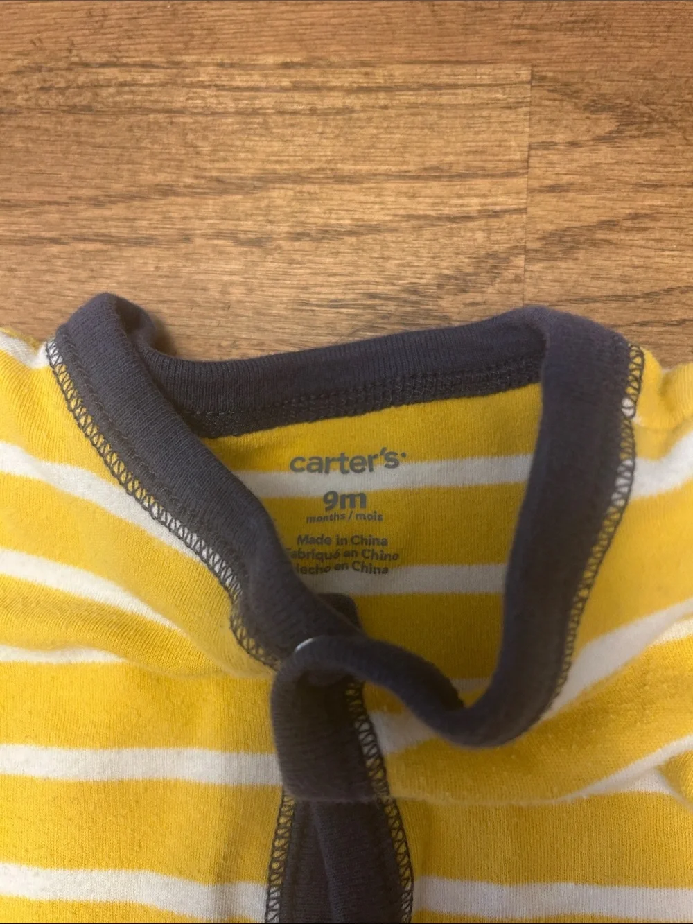 Carter’s Yellow Striped Footie Pajamas with Truck Size 9 Months